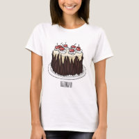 Black Forest cake cartoon illustration