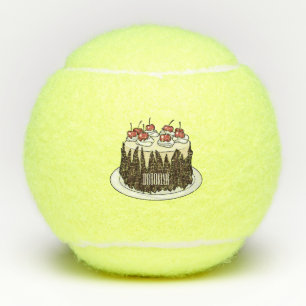 Black Forest cake cartoon illustration Tennis Balls