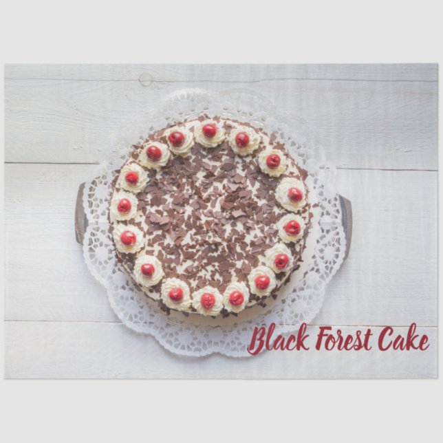 Black Forest Cake for gateau sweet tooth baking Tissue Paper (Front)