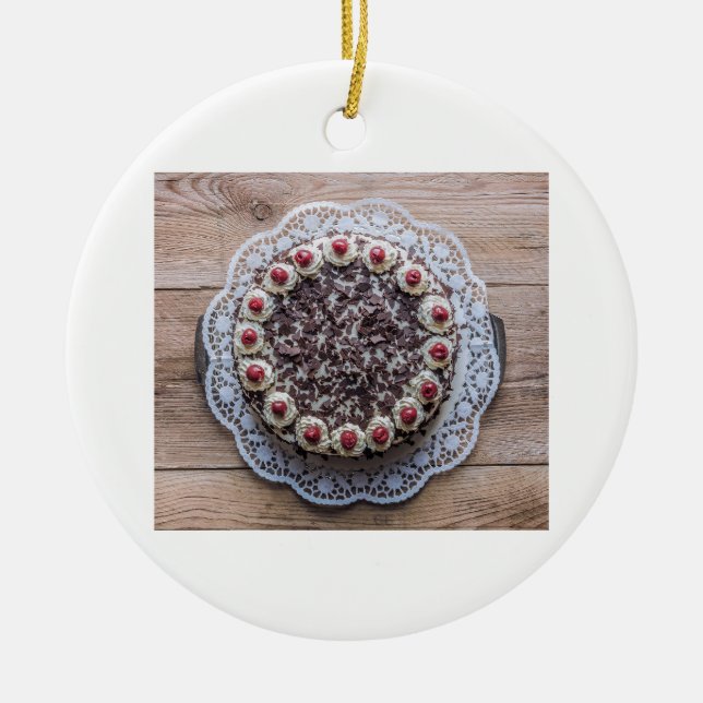 Black Forest Cake Gateau for Confectioners Ceramic Ornament (Front)