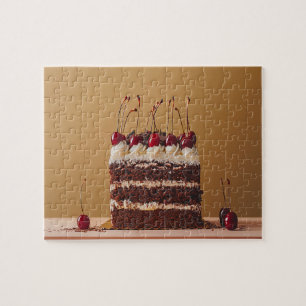 Black Forest Cake Germany Tasty Food Photo Jigsaw Puzzle
