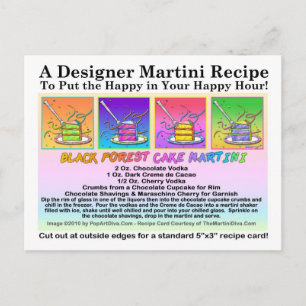 Black Forest Cake Martini Recipe Card Postcard