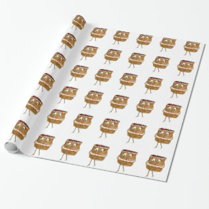 Black Forest Gateau cartoon pattern Wrapping Paper