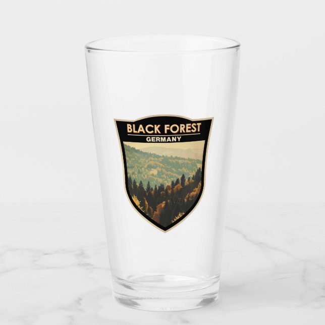 Black Forest Germany Travel Art Vintage Glass (Front)