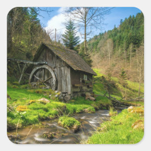 Black Forest Grist Mill Germany Square Sticker