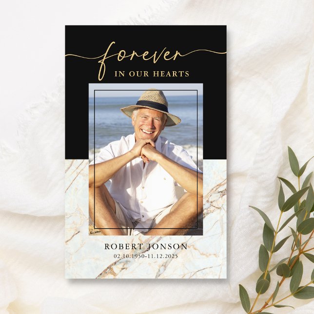 Black Forever In our Hearts Memorial Prayer Card (Creator Uploaded)