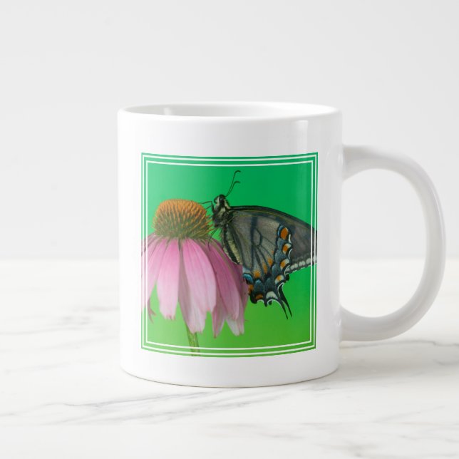 Black Form Of Eastern Tiger Swallowtail Large Coffee Mug (Right)