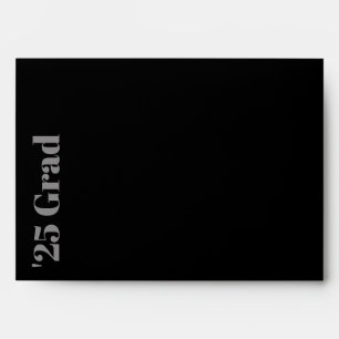 Black Formal Bold Class of 2025 Graduate Envelope