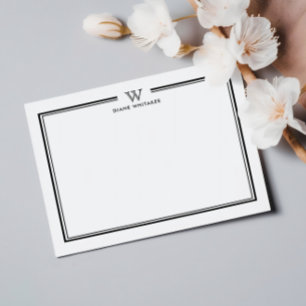 BLACK Formal Classic Family Monogram Double Frame Card