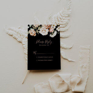 Black Formal Royal Floral RSVP