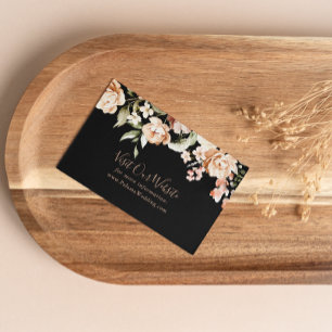 Black Formal Royal Floral Wedding Website Enclosure Card
