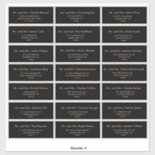 Black Formal Royal Wedding Guest Address Label