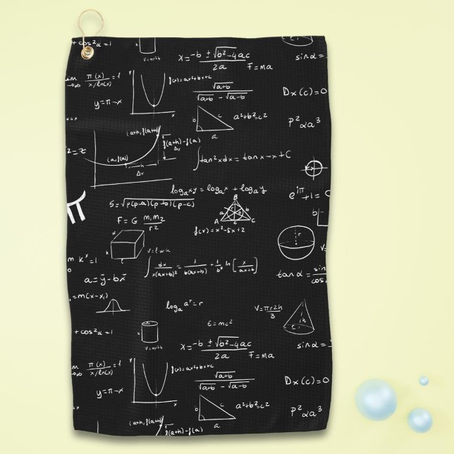 Black Formulas Equations Math  Golf Towel (Creator Uploaded)