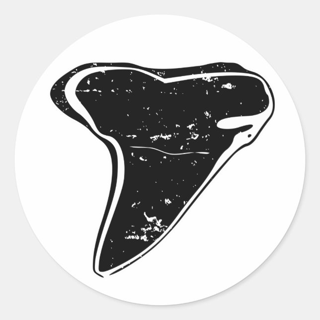 Black fossilised shark tooth stickers (Front)