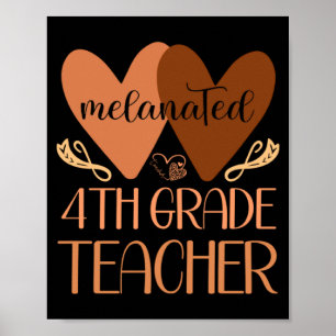 Black Fourth Grade Teacher Black History Women Afr Poster