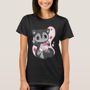 Black Fox Strawberry Milk Bubble Tea For Boba T-Shirt