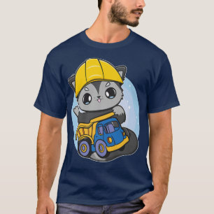 Black Fox With Toy Lorry For Trucker And Construct T-Shirt