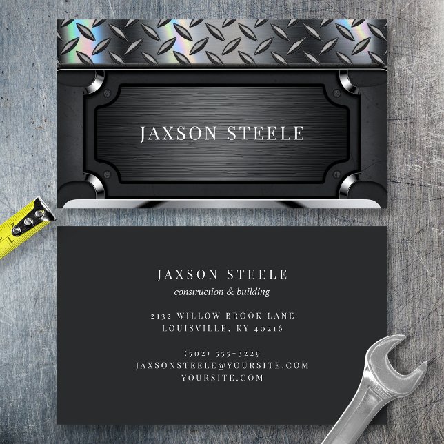 Black Frame Diamond Plate Business Card (Creator Uploaded)