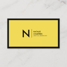 Black Frame Minimalist Monogram Yellow
