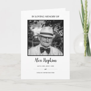 Black Frame Photo Memorial Folded Funeral Program