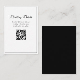 black frame QR code wedding website Enclosure Card