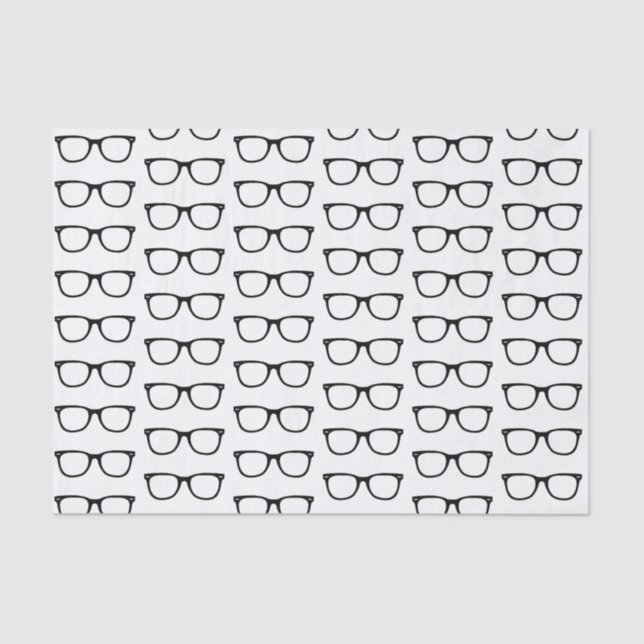 Black Frame Retro Glasses Tissue Paper (Front)