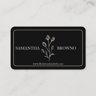 Black Framed Flower Business Card