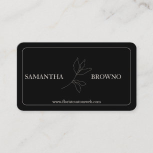Black Framed Flower Business Card