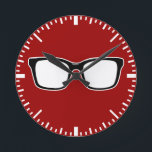 Black framed glasses wall clock<br><div class="desc">com.</div>