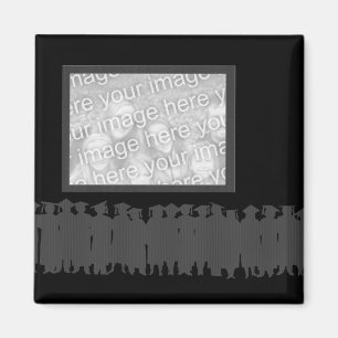 Black framed photo graduation magnet