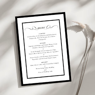 Black Frames Formal Calligraphy Wedding Menu