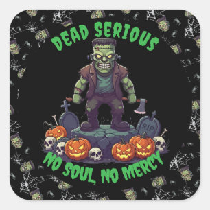 🖤 Black Frankenstein Halloween Sticker 💀🎃