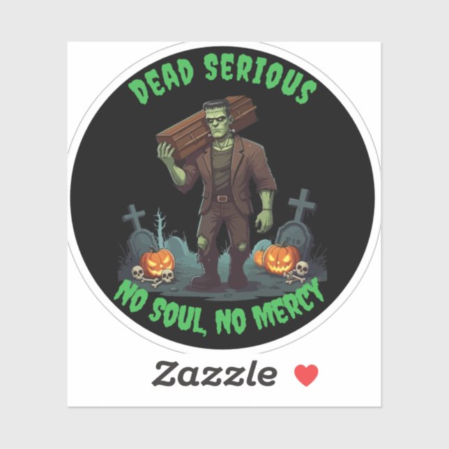 🖤 Black Frankenstein Halloween Sticker 💀🎃 (Sheet)
