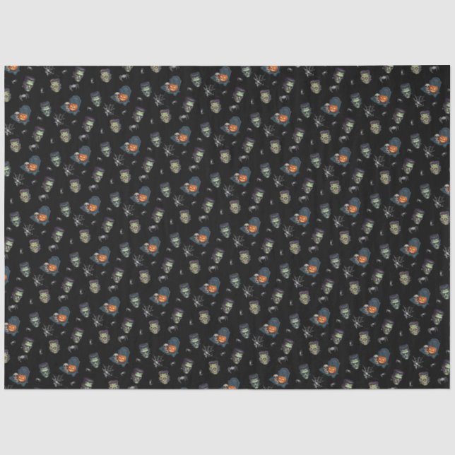 🖤 Black Frankenstein Tissue Paper 💀🎃 (Front)