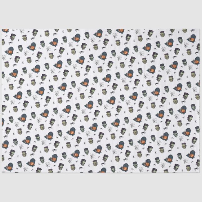 🖤 Black Frankenstein Tissue Paper 💀🎃 (Front)