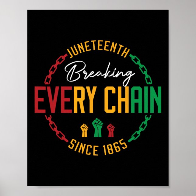 Black Freedom Day Juneteenth Breaking Every Chain  Poster (Front)