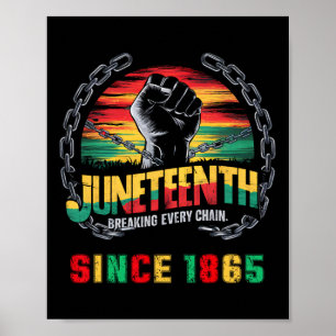 Black Freedom Day Juneteenth Breaking Every Chain  Poster