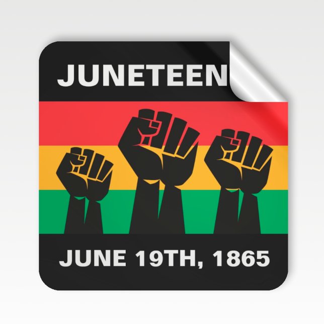 Black freedom Juneteenth African American pride Square Sticker (Creator Uploaded)
