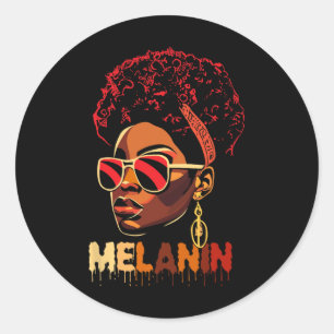 Black Freedom Juneteenth Black Pride Melanin Queen Classic Round Sticker
