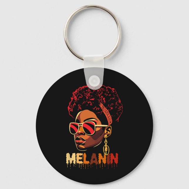 Black Freedom Juneteenth Black Pride Melanin Queen Key Ring (Front)