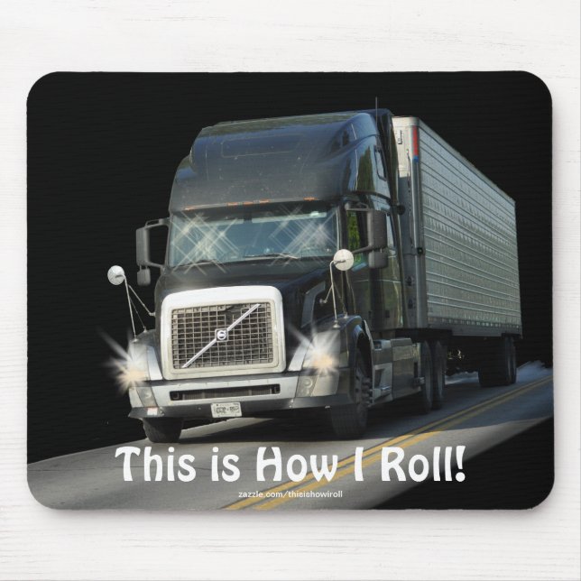 Black Freight Truck for Lorry-drivers & Kids Mouse Pad (Front)