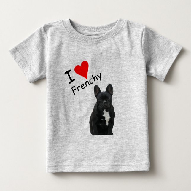 Black French Bulldog Baby T-Shirt (Front)
