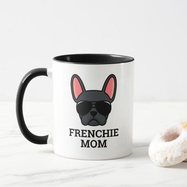 Black French Bulldog Frenchie Dog Mum Mug (With Donut)
