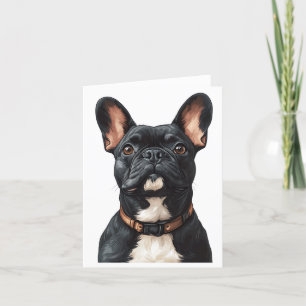 Black French Bulldog Greetings Card