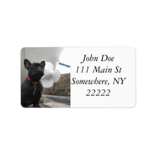 Black French Bulldog Label