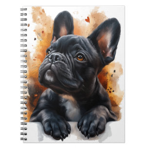 Black French Bulldog Notebook