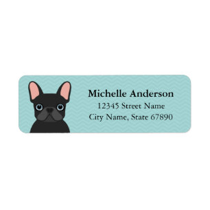 Black French Bulldog Return Address Label