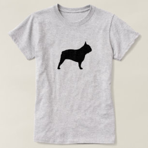 Black French Bulldog Silhouette   Frenchie Dog T-Shirt