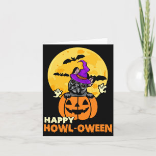 Black French Bulldog Witch Dog Lover Happy Card