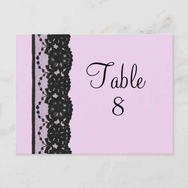 Black French Lace Table Numer Postcard (Front)